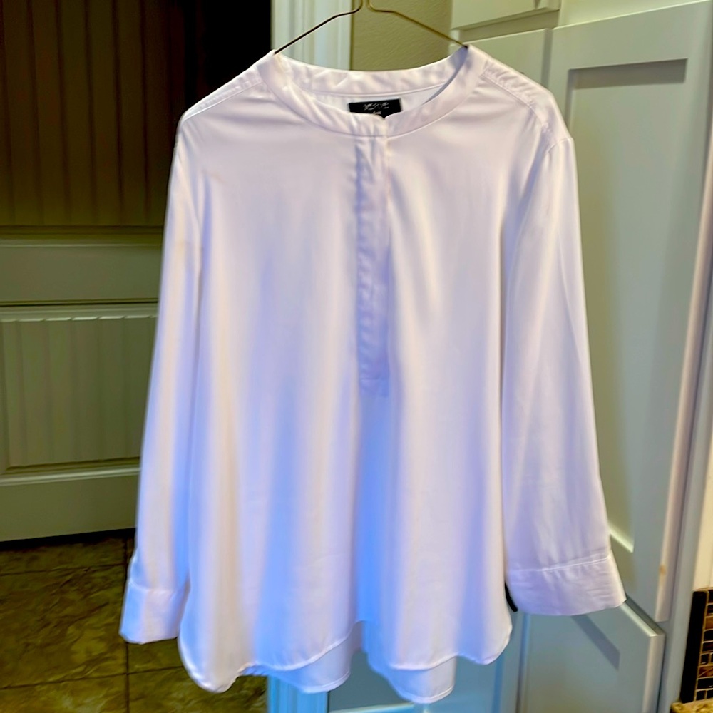 Tunic style, roomy white blouse